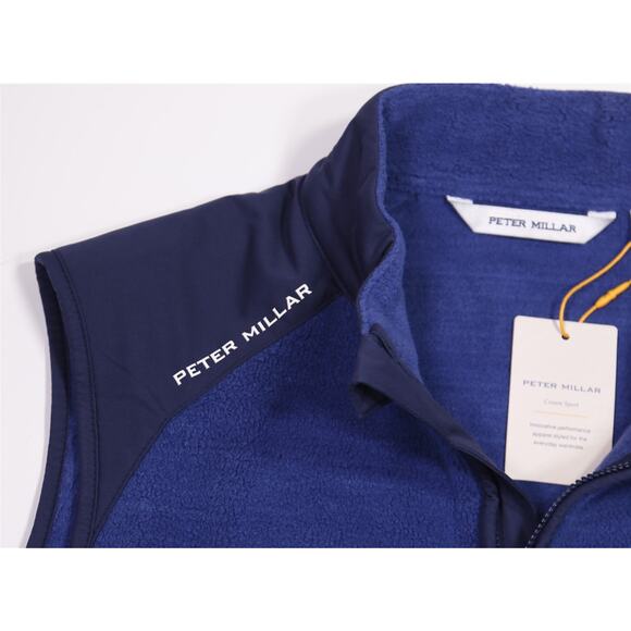 Peter Millar Men's Blue Fade Fleece Zip Front Vest Jacket Small New - Picture 3 of 9